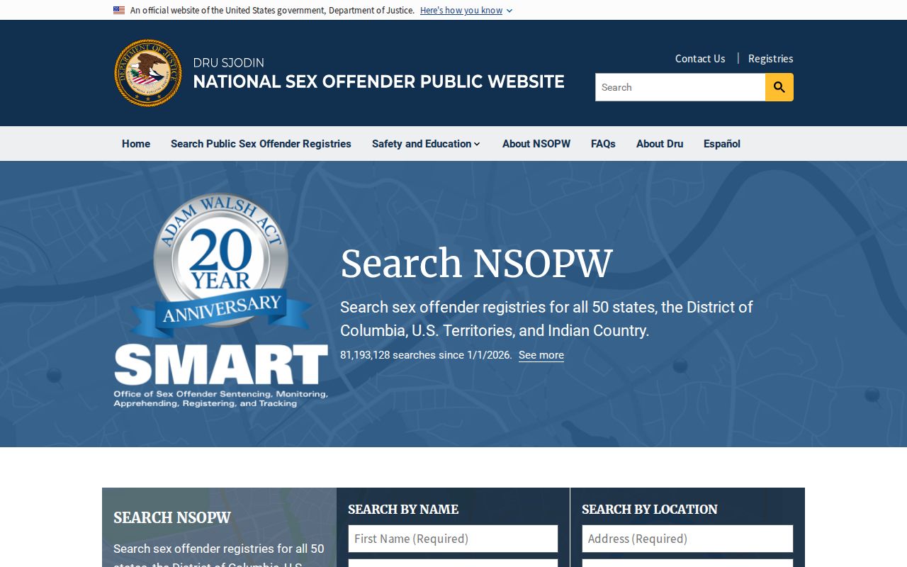 National Sex Offender Public Website search supplement for Brooks County residents